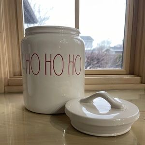 Rae Dunn Holiday Ho Ho Ho canister